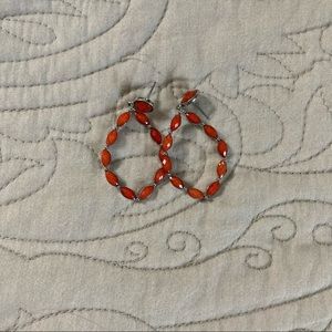 Orange Costume jewelry earrings